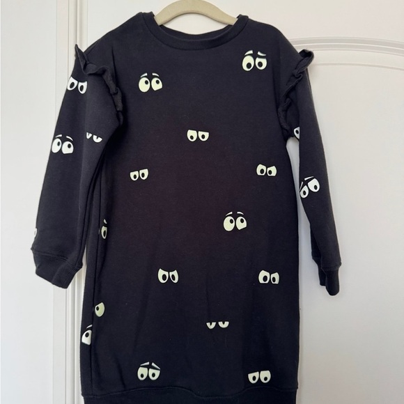 Gap Other - GAP Glow in the dark Halloween Black Dress with Eye Print Size 5